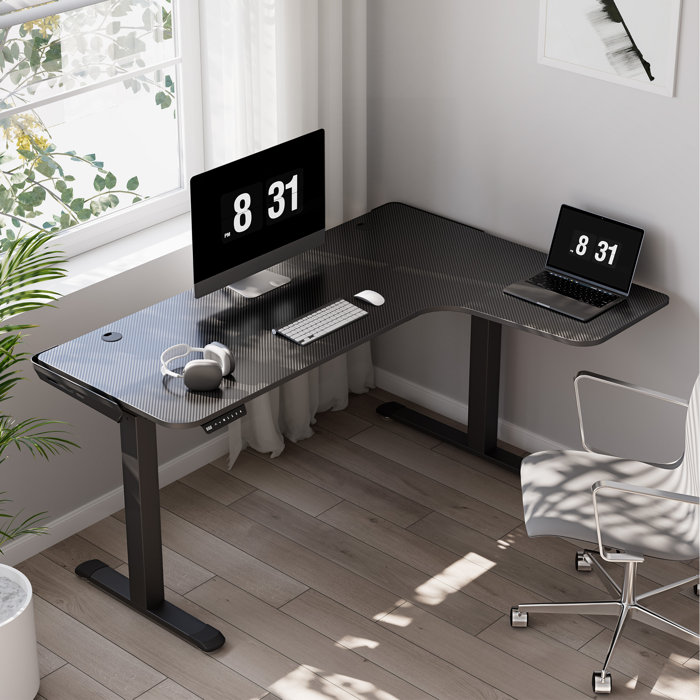 Eureka Ergonomic Electric Height Adjustable LShaped Standing Computer